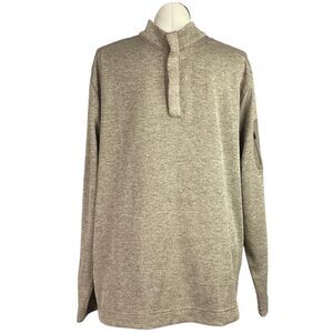 Greg Norman Golf Sweater Men XXL Brown Fleece Long Sleeve Button Pullover